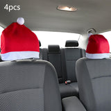 Maxbell 4x Creative Santa Hat Car Headrest Covers Car Interior Accessories Props