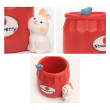 Maxbell Cute Flower Pot Flowerpot Art Decor Gift Animal Resin for Desktop Office Red