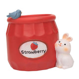 Maxbell Cute Flower Pot Flowerpot Art Decor Gift Animal Resin for Desktop Office Red