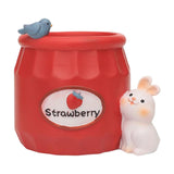 Maxbell Cute Flower Pot Flowerpot Art Decor Gift Animal Resin for Desktop Office Red
