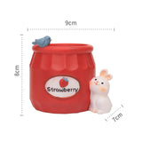 Maxbell Cute Flower Pot Flowerpot Art Decor Gift Animal Resin for Desktop Office Red