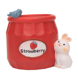 Maxbell Cute Flower Pot Flowerpot Art Decor Gift Animal Resin for Desktop Office Red