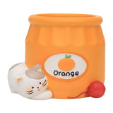 Maxbell Cute Flower Pot Flowerpot Art Decor Gift Animal Resin for Desktop Office Orange