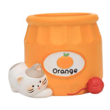 Maxbell Cute Flower Pot Flowerpot Art Decor Gift Animal Resin for Desktop Office Orange