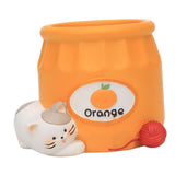 Maxbell Cute Flower Pot Flowerpot Art Decor Gift Animal Resin for Desktop Office Orange