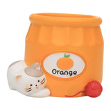 Maxbell Cute Flower Pot Flowerpot Art Decor Gift Animal Resin for Desktop Office Orange