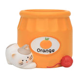 Maxbell Cute Flower Pot Flowerpot Art Decor Gift Animal Resin for Desktop Office Orange
