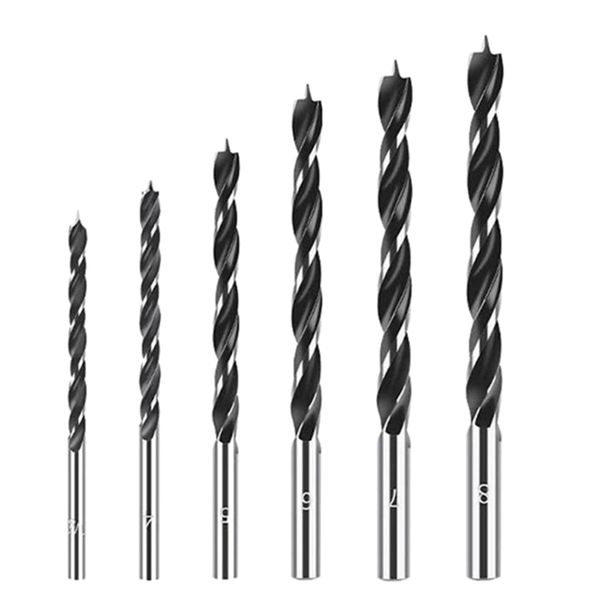 Maxbell 6x Brad Point Drill Bit Round Shank Countersink Drill Bits for Carpentry