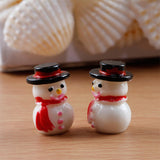 Maxbell 10Pcs Resin Miniatures Snowman Figurines Christmas Crafts Decoration