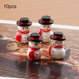 Maxbell 10Pcs Resin Miniatures Snowman Figurines Christmas Crafts Decoration