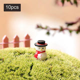 Maxbell 10Pcs Resin Miniatures Snowman Figurines Christmas Crafts Decoration