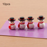 Maxbell 10Pcs Resin Miniatures Snowman Figurines Christmas Crafts Decoration