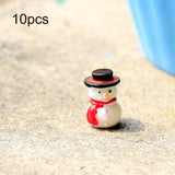 Maxbell 10Pcs Resin Miniatures Snowman Figurines Christmas Crafts Decoration