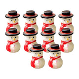 Maxbell 10Pcs Resin Miniatures Snowman Figurines Christmas Crafts Decoration