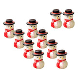 Maxbell 10Pcs Resin Miniatures Snowman Figurines Christmas Crafts Decoration
