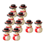 Maxbell 10Pcs Resin Miniatures Snowman Figurines Christmas Crafts Decoration