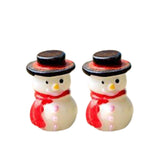 Maxbell 10Pcs Resin Miniatures Snowman Figurines Christmas Crafts Decoration