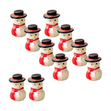 Maxbell 10Pcs Resin Miniatures Snowman Figurines Christmas Crafts Decoration
