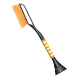 Maxbell Snow Removal Brush Tool Telescopic Aluminum Rod Handle for Windshield Orange