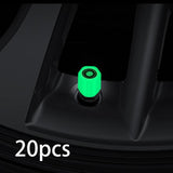 Maxbell 20 Pieces Fluorescent Car Tire Valve Stem Caps Luminous for Motorcycles