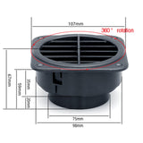 Maxbell Plastic Warm Air Vent Outlet Degrees Rotation for Car ATV