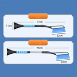 Maxbell Snow Removal Brush Tool Telescopic Aluminum Rod Handle for Windshield Blue