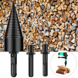 Maxbell Wood Splitter Screw Splitting Cone Driver with Round + Hex + Square Shank