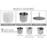 Maxbell Tabletop Bioethanol Fireplace hot Bowls Pot Bowl Pot Fireplace for Camping grey