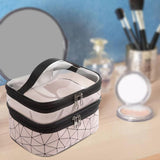 Maxbell Makeup Cosmetic Bag Transparent Visible for Toiletries Shampoo Jewelry Pink