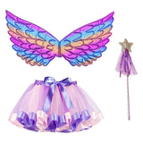 Maxbell Girls Fairy Costume Set with Wing and Wand for Photography Prop Role Play Purple