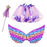 Maxbell Girls Fairy Costume Set with Wing and Wand for Photography Prop Role Play Purple