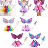 Maxbell Girls Fairy Costume Set with Wing and Wand for Photography Prop Role Play Colorful