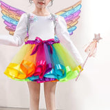 Maxbell Girls Fairy Costume Set with Wing and Wand for Photography Prop Role Play Colorful