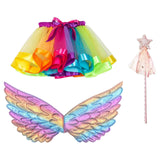 Maxbell Girls Fairy Costume Set with Wing and Wand for Photography Prop Role Play Colorful