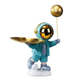 Maxbell Resin Astronaut Desk Storage Tray Statue Creative Modern for Decoration Blue