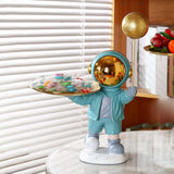 Maxbell Resin Astronaut Desk Storage Tray Statue Creative Modern for Decoration Blue