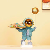 Maxbell Resin Astronaut Desk Storage Tray Statue Creative Modern for Decoration Blue