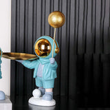 Maxbell Resin Astronaut Desk Storage Tray Statue Creative Modern for Decoration Blue