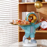 Maxbell Resin Astronaut Desk Storage Tray Statue Creative Modern for Decoration Blue