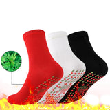 Maxbell Self Heating Socks Stretch Warm Heated Socks for Cycling Skiing Walking Red
