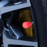 Maxbell Car Tire Valve Caps Night Glow Car Accessories for Trucks Bike Suvs  Red