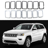 Maxbell 7Pcs Grille Decor Ring Set 68227779AA Decor Cover for Cherokee Electroplating Frame
