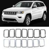 Maxbell 7Pcs Grille Decor Ring Set 68227779AA Decor Cover for Cherokee Electroplating Frame
