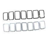 Maxbell 7Pcs Grille Decor Ring Set 68227779AA Decor Cover for Cherokee Electroplating Frame