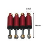 Maxbell 4Pcs Shock Absorbers Stroke 10mm Aluminum Alloy for Fcx24 Repair Accessories Red