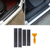 Maxbell 4Pcs Door Sill Entry Guards 3D Durable Scuff Plate Film for Car SUV Black