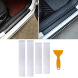 Maxbell 4Pcs Door Sill Entry Guards 3D Durable Scuff Plate Film for Car SUV Silver