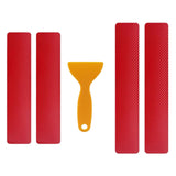 Maxbell 4Pcs Door Sill Entry Guards 3D Durable Scuff Plate Film for Car SUV Red