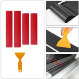Maxbell 4Pcs Door Sill Entry Guards 3D Durable Scuff Plate Film for Car SUV Red