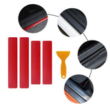 Maxbell 4Pcs Door Sill Entry Guards 3D Durable Scuff Plate Film for Car SUV Red
